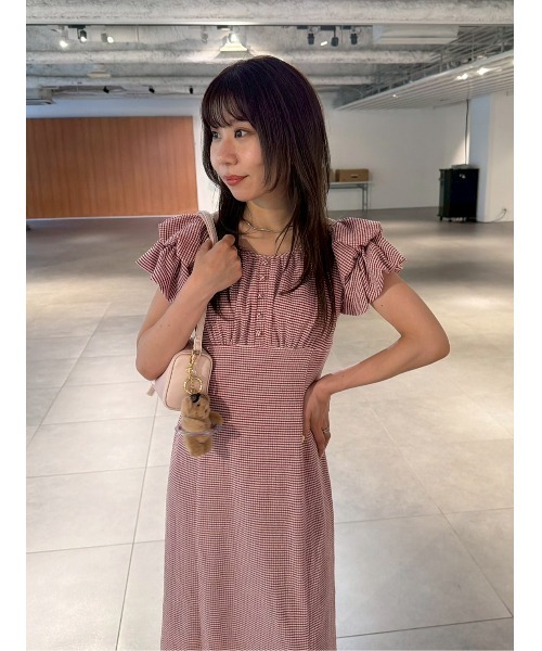 LILY BROWN(リリーブラウン)の「【新色追加】2wayダブルスリーブカットワンピース(ワンピース・レディース・ブラック/ミント/チェック/レッド/アイボリー・F)」の21枚目の写真