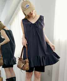 PUBLUX（パブリュクス）の「PUBLUX/パブリュクス ギャザー フリル ミニ ワンピース　限定展開（ワンピース）」