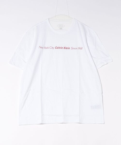 Calvin Klein(カルバン・クライン)の「【CALVIN KLEIN】ロゴTシャツ 半袖 シンプル クルーネック(Tシャツ/カットソー・メンズ・ホワイト・LARGE/X-LARGE/XX-LARGE)」の1枚目の写真