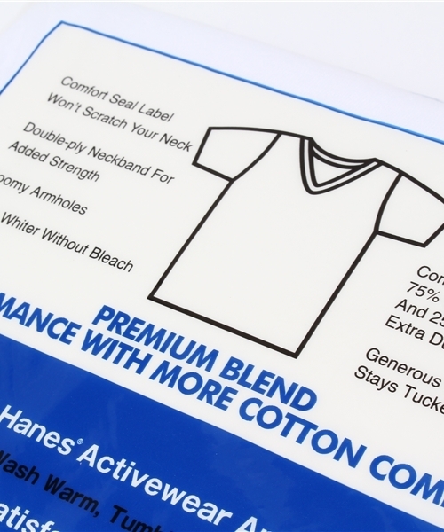 HANES（ヘインズ）の「【Hanes/ヘインズ】メンズ 【3枚組】アオラベルVネックTシャツ 青パック（Tシャツ/カットソー・メンズ・ホワイト・X-LARGE/MEDIUM/LARGE/SMALL/X-SMALL）」の2枚目の写真
