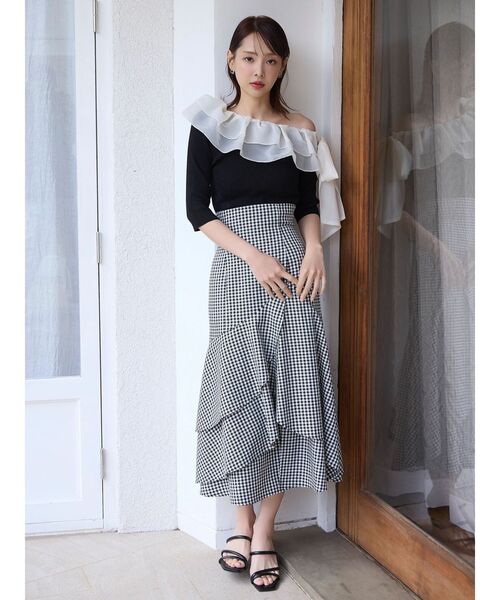 dazzlin(ダズリン)の「アシメラッフルマーメイドスカート(スカート・レディース・その他1/ブラック/インディゴブルー・MEDIUM/SMALL)」の9枚目の写真