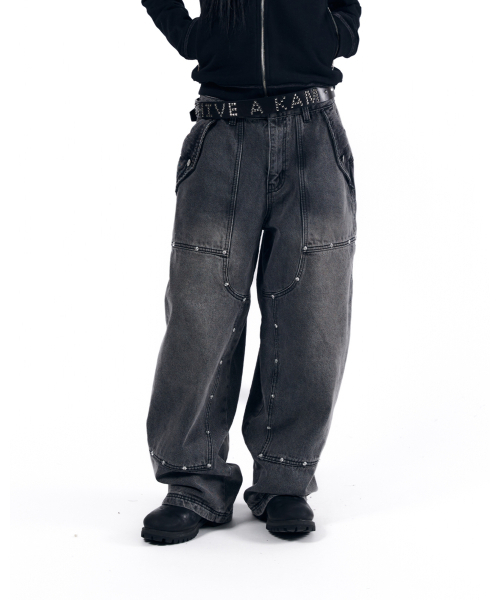 AAKAM(アーカム)の「Steve Double Knee Denim Pants (Gray)(デニムパンツ・レディース・その他・1/2)」の4枚目の写真