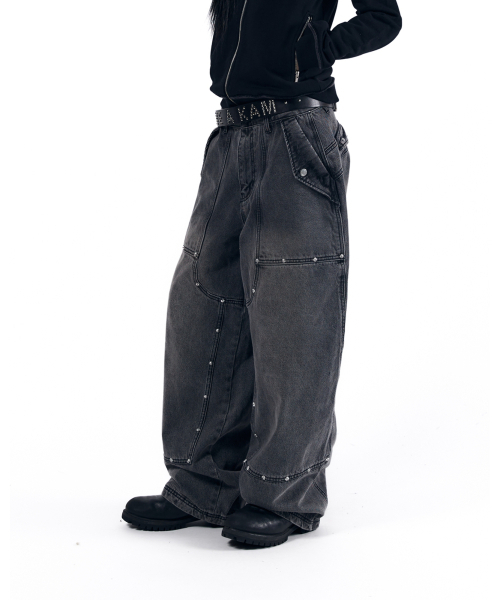 AAKAM(アーカム)の「Steve Double Knee Denim Pants (Gray)(デニムパンツ・レディース・その他・1/2)」の5枚目の写真