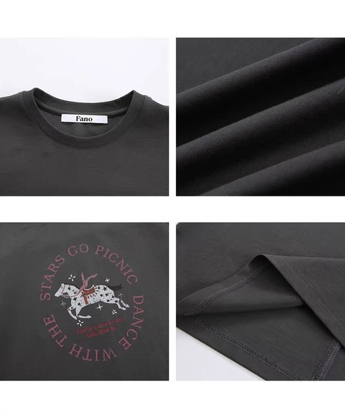 Fano Studios（ファノ ストゥディオズ）の「ペガサスモチーフ ドロップショルダー Tシャツ FC26S051【Fano Studios】【2026SS】（Tシャツ/カットソー・レディース・ダークグレー・S/M/L）」の11枚目の写真