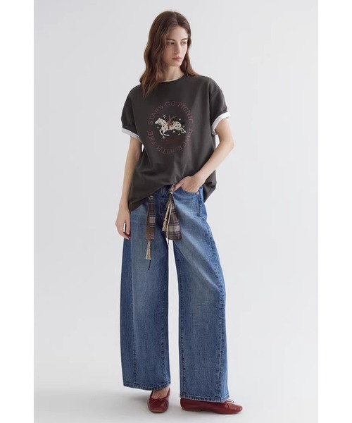 Fano Studios（ファノ ストゥディオズ）の「ペガサスモチーフ ドロップショルダー Tシャツ FC26S051【Fano Studios】【2026SS】（Tシャツ/カットソー・レディース・ダークグレー・S/M/L）」の2枚目の写真