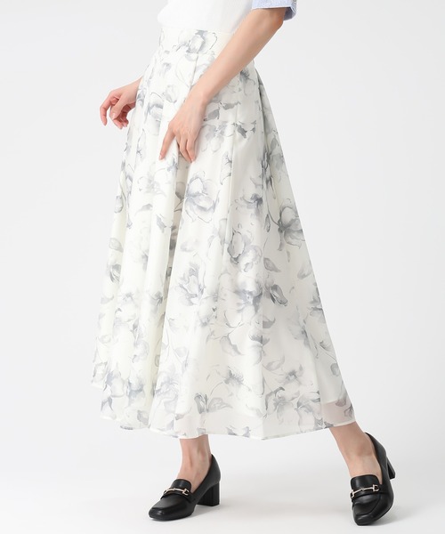 MISCH MASCH（ミッシュマッシュ）の「2026春夏新作 水彩フラワーラメシアースカート（ジャンパースカート・レディース・グレー/ブルー/グリーン・M/S）」の4枚目の写真