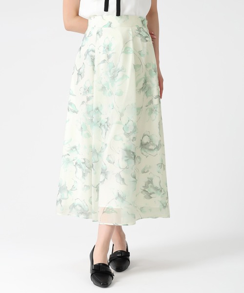 MISCH MASCH（ミッシュマッシュ）の「2026春夏新作 水彩フラワーラメシアースカート（ジャンパースカート・レディース・グレー/ブルー/グリーン・M/S）」の5枚目の写真