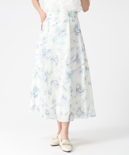 MISCH MASCH（ミッシュマッシュ）の「2026春夏新作 水彩フラワーラメシアースカート（ジャンパースカート・レディース・グレー/ブルー/グリーン・M/S）」の6枚目の写真