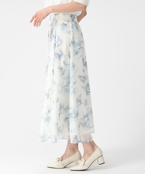 MISCH MASCH（ミッシュマッシュ）の「2026春夏新作 水彩フラワーラメシアースカート（ジャンパースカート・レディース・グレー/ブルー/グリーン・M/S）」の7枚目の写真