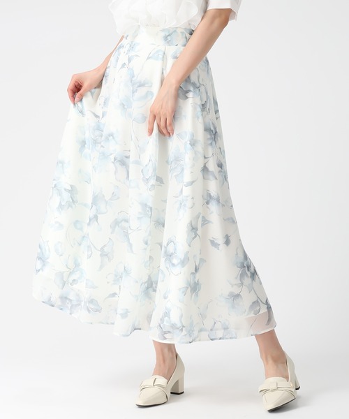 MISCH MASCH(ミッシュマッシュ)の「2026春夏新作 水彩フラワーラメシアースカート(スカート・レディース・グレー/ブルー/グリーン・M/S)」の8枚目の写真