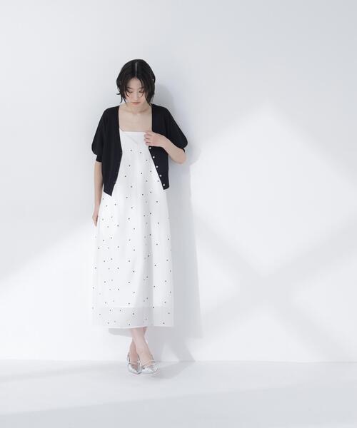 NATURAL BEAUTY BASIC（ナチュラルビューティーベーシック）の「【UVカット/マシンウォッシャブル/接触冷感】ドルマンボレロカーディガン（カーディガン/ボレロ・レディース・ブラック/ブルー/オフホワイト・FREE）」の5枚目の写真