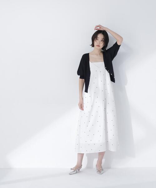 NATURAL BEAUTY BASIC（ナチュラルビューティーベーシック）の「【UVカット/マシンウォッシャブル/接触冷感】ドルマンボレロカーディガン（カーディガン/ボレロ・レディース・ブラック/ブルー/オフホワイト・FREE）」の7枚目の写真