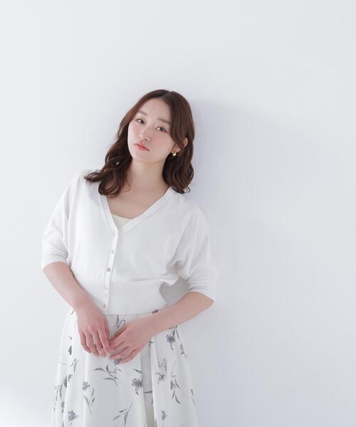 NATURAL BEAUTY BASIC（ナチュラルビューティーベーシック）の「【UVカット/マシンウォッシャブル/接触冷感】ドルマンボレロカーディガン（カーディガン/ボレロ・レディース・ブラック/ブルー/オフホワイト・FREE）」の18枚目の写真