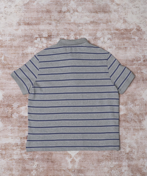 AREUBAN(アルバン)の「フリーライドクロップピケTシャツ_ブルーストライプ(ポロシャツ・メンズ・ミックスグレー・2/3)」の3枚目の写真