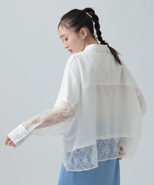 LEPSIM（レプシィム）の「異素材ショートポンチョシャツ　654008（シャツ/ブラウス・レディース・オフホワイト/ホワイト×ブラック/ブラック/イエロー/ブラウン/ホワイト・FREE）」の15枚目の写真