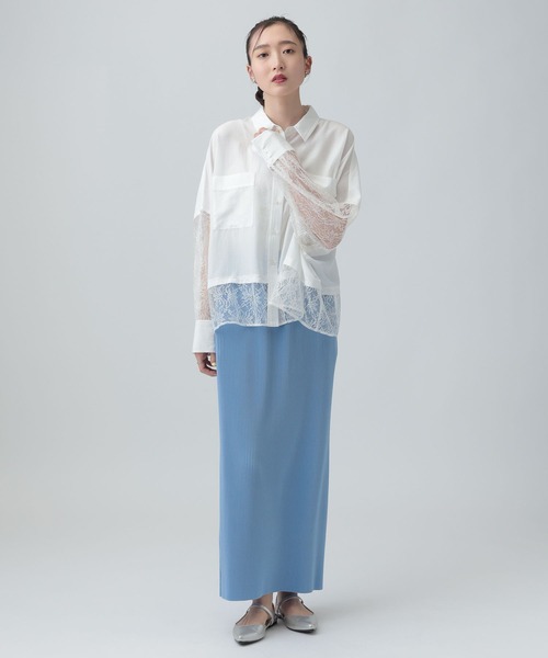 LEPSIM（レプシィム）の「異素材ショートポンチョシャツ　654008（シャツ/ブラウス・レディース・オフホワイト/ホワイト×ブラック/ブラック/イエロー/ブラウン/ホワイト・FREE）」の16枚目の写真