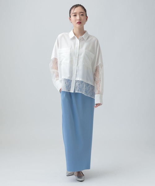 LEPSIM（レプシィム）の「異素材ショートポンチョシャツ　654008（シャツ/ブラウス・レディース・オフホワイト/ホワイト×ブラック/ブラック/イエロー/ブラウン/ホワイト・FREE）」の17枚目の写真