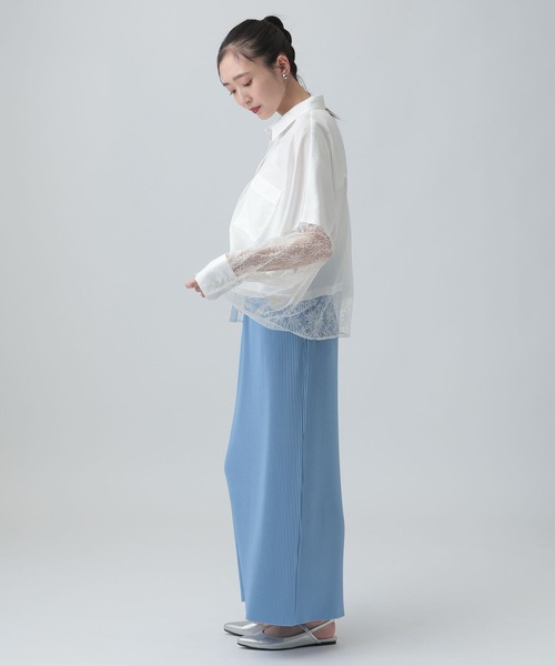 LEPSIM（レプシィム）の「異素材ショートポンチョシャツ　654008（シャツ/ブラウス・レディース・オフホワイト/ホワイト×ブラック/ブラック/イエロー/ブラウン/ホワイト・FREE）」の18枚目の写真