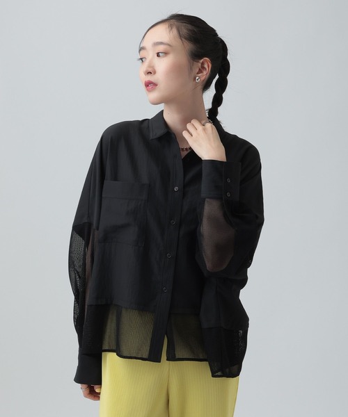 LEPSIM（レプシィム）の「異素材ショートポンチョシャツ　654008（シャツ/ブラウス・レディース・オフホワイト/ホワイト×ブラック/ブラック/イエロー/ブラウン/ホワイト・FREE）」の20枚目の写真