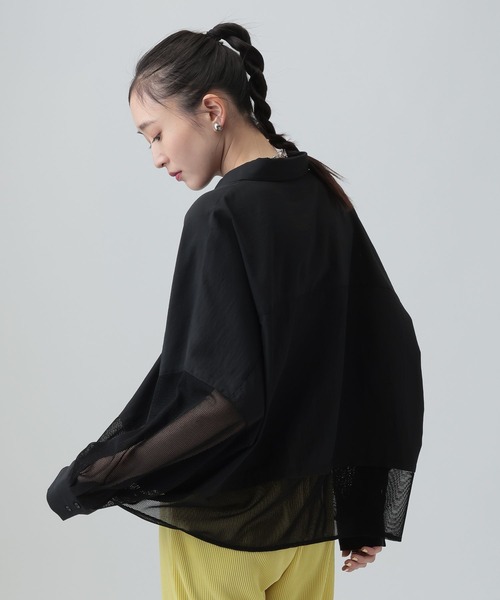 LEPSIM（レプシィム）の「異素材ショートポンチョシャツ　654008（シャツ/ブラウス・レディース・オフホワイト/ホワイト×ブラック/ブラック/イエロー/ブラウン/ホワイト・FREE）」の21枚目の写真