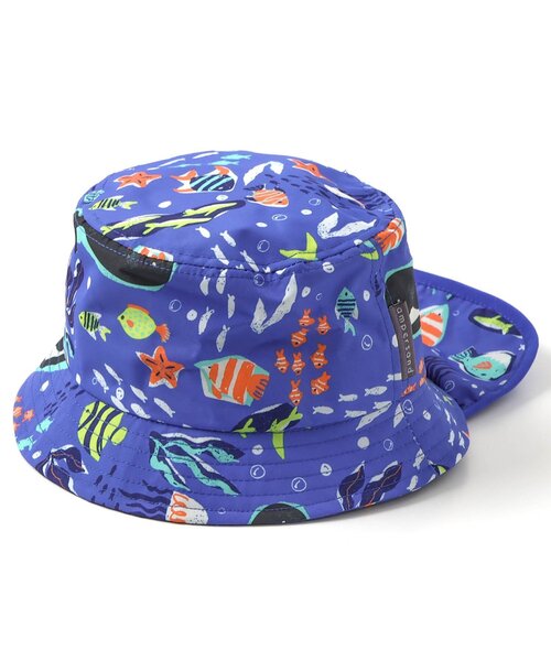 Ampersand（アンパサンド）の「【UVカット/接触冷感/撥水加工/遮光】ヒヨケルHAT（ハット・キッズ・カーキ/イエロー/ブルー/アイボリー/ブラック・48/56/54/52/50）」の4枚目の写真