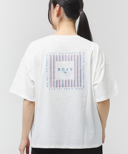 ROXY（ロキシー）の「【別注】ロキシー ROXY FREEDOM 限定コラボ（Tシャツ/カットソー・レディース・ホワイト×ネイビー/ホワイト×グリーン/ホワイト×ピンク・S/M/L）」の3枚目の写真