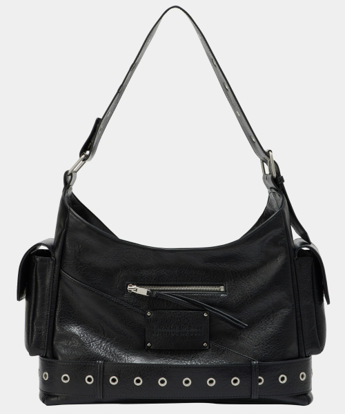 ETRE AU SOMMET（エトレオソメ）の「Strap Belt Eyelet Cross Big Bag (Black)（ショルダーバッグ・レディース・その他・FREE）」の3枚目の写真