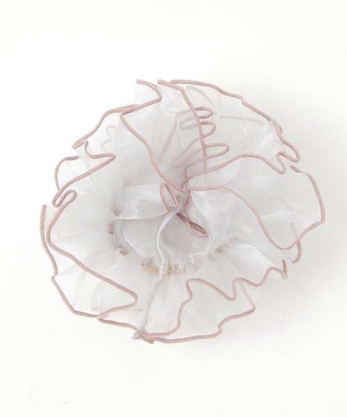 studio CLIP（スタディオクリップ）の「シアーパイピングシュシュ（シュシュ・レディース・ピンク/ライトグレー/ネイビー・FREE）」の2枚目の写真