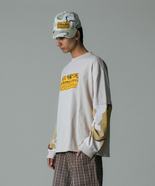 XLARGE(エクストララージ)の「EXTRALARGE LAYERED L/S TEE(Tシャツ/カットソー・メンズ・グレー/ブラック/ベージュ・S/M/L/XL)」の10枚目の写真