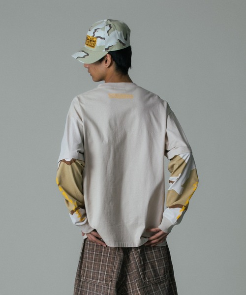 XLARGE(エクストララージ)の「EXTRALARGE LAYERED L/S TEE(Tシャツ/カットソー・メンズ・グレー/ブラック/ベージュ・S/M/L/XL)」の9枚目の写真