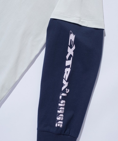 XLARGE(エクストララージ)の「EXTRALARGE LAYERED L/S TEE(Tシャツ/カットソー・メンズ・グレー/ブラック/ベージュ・S/M/L/XL)」の5枚目の写真