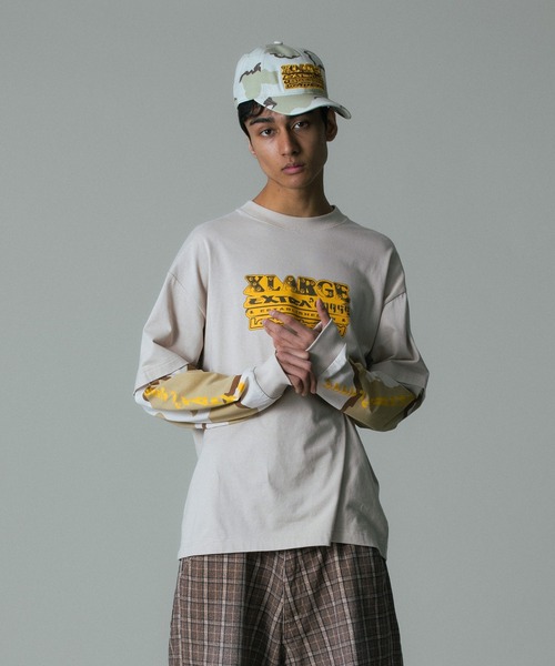 XLARGE(エクストララージ)の「EXTRALARGE LAYERED L/S TEE(Tシャツ/カットソー・メンズ・グレー/ブラック/ベージュ・S/M/L/XL)」の13枚目の写真