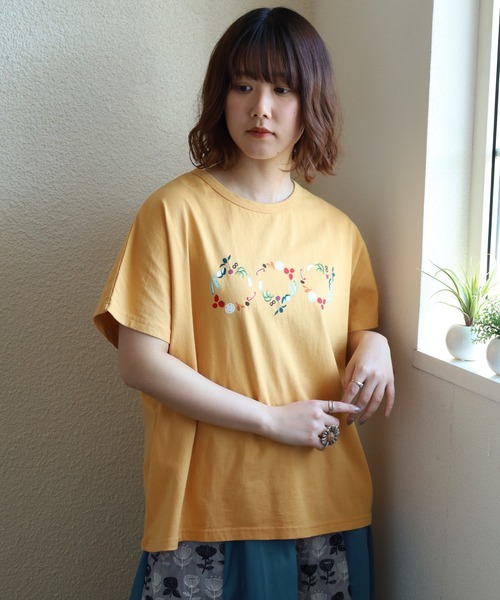 Emago（イマゴ）の「EMAGO ﾋﾟｸﾙｽﾌﾟﾘﾝﾄﾄﾞﾙﾏﾝT 半袖（Tシャツ/カットソー・レディース・ブラック/オレンジ/ホワイト・FREE）」の5枚目の写真