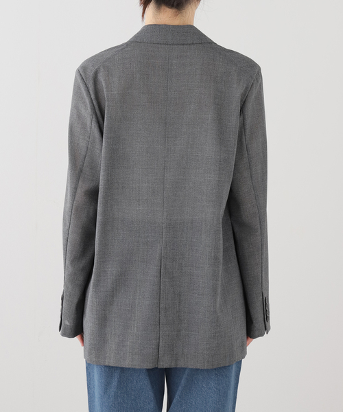 SLOBE IENA（スローブイエナ）の「クリスピーシアーテーラードジャケット（テーラードジャケット・レディース・チャコールグレー・FREE）」の3枚目の写真