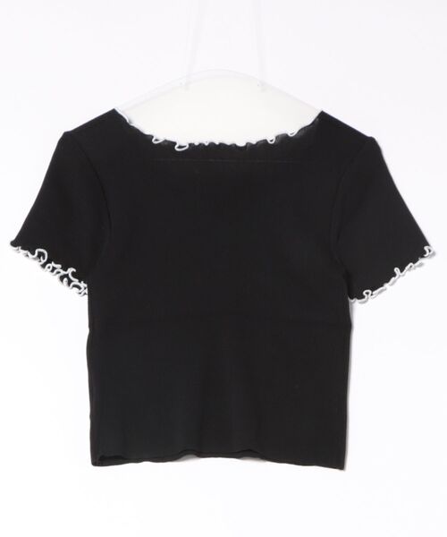 Alvia(アルビア)の「ネッククロスリボン半袖Tシャツ(Tシャツ/カットソー・レディース・ブラック/ホワイト・M)」の12枚目の写真