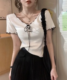 ネッククロスリボン半袖Tシャツ
