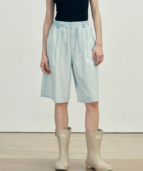 MALOUPE(マロップ)の「9205 超軽量 ワンタック ハーフ デニムパンツ (ライトインディゴ)(その他パンツ・レディース・ライトインディゴブルー・MEDIUM/SMALL)」の10枚目の写真