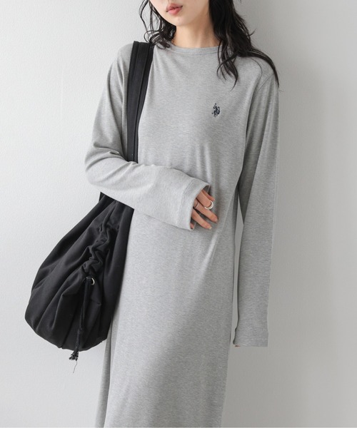 La-gemme(ラジェム)の「U.S. POLO ASSN リブニットワンピース/オールシーズン着用可能/体型カバー(ワンピース・レディース・グレー/モカ/ネイビー/ブラック・L/M)」の11枚目の写真