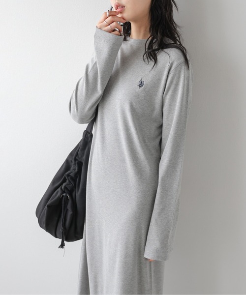 La-gemme(ラジェム)の「U.S. POLO ASSN リブニットワンピース/オールシーズン着用可能/体型カバー(ワンピース・レディース・グレー/モカ/ネイビー/ブラック・L/M)」の12枚目の写真
