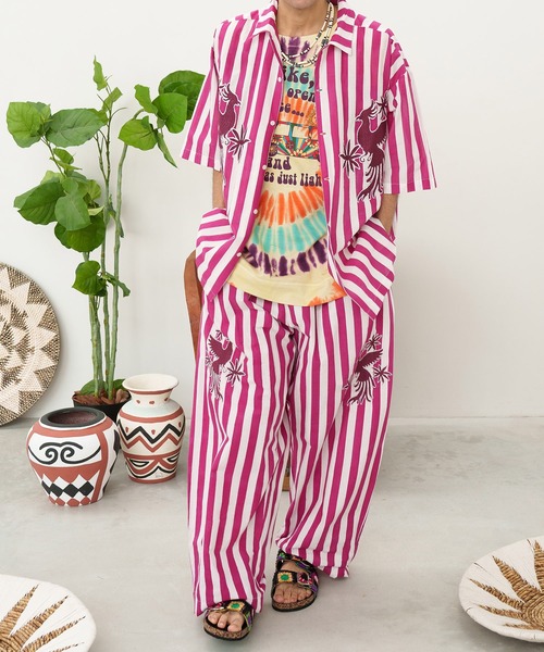 チャイハネ（チャイハネ）の「【チャイハネ】オトミラMEN'Sシャツ（シャツ/ブラウス・メンズ・イエロー/ネイビー/ピンク・FREE）」の5枚目の写真