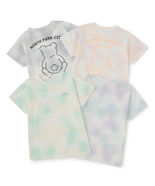 PINK-latte（ピンクラテ）の「【接触冷感】タイダイ柄くまちゃんTシャツ（Tシャツ/カットソー・キッズ・ライトグレー/ライトオレンジ系/ミント/ラベンダー・140cm/130cm/160cm/150cm/120cm）」の10枚目の写真