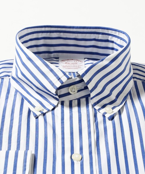 BEAMS F(ビームスエフ)の「【別注】Brooks Brothers / スーピマコットン ブロード ストライプ ポロカラーシャツ(シャツ/ブラウス・メンズ・ブルー・14.5/15 /15.5/16/16.5)」の3枚目の写真