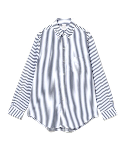 BEAMS F(ビームスエフ)の「【別注】Brooks Brothers / スーピマコットン ブロード ストライプ ポロカラーシャツ(シャツ/ブラウス・メンズ・ブルー・14.5/15 /15.5/16/16.5)」の4枚目の写真