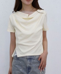 チュールレイヤードタックドレープカットＴＯＰＳ