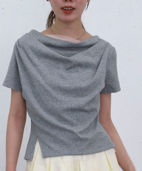 archives(アルシーヴ)の「チュールレイヤードタックドレープカットTOPS(Tシャツ/カットソー・レディース・ブラック/グレー/クリーム/ブルー・MEDIUM)」の20枚目の写真