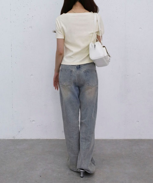 archives(アルシーヴ)の「チュールレイヤードタックドレープカットTOPS(Tシャツ/カットソー・レディース・ブラック/グレー/クリーム/ブルー・MEDIUM)」の11枚目の写真