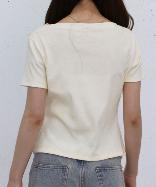 archives(アルシーヴ)の「チュールレイヤードタックドレープカットTOPS(Tシャツ/カットソー・レディース・ブラック/グレー/クリーム/ブルー・MEDIUM)」の7枚目の写真
