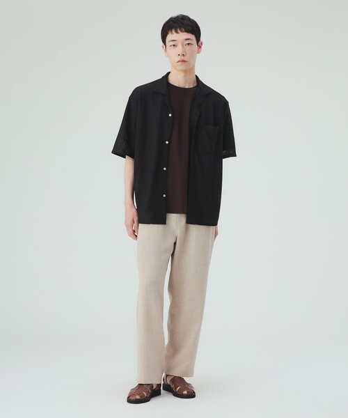 BEAMS HEART(ビームスハート)の「【8/6値下げ】メッシュレース オープンカラーシャツ(シャツ/ブラウス・メンズ・ブラウン/ブラック・SMALL/MEDIUM/LARGE)」の3枚目の写真