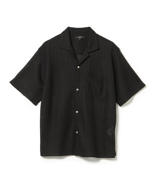 BEAMS HEART(ビームスハート)の「【8/6値下げ】メッシュレース オープンカラーシャツ(シャツ/ブラウス・メンズ・ブラウン/ブラック・SMALL/MEDIUM/LARGE)」の6枚目の写真