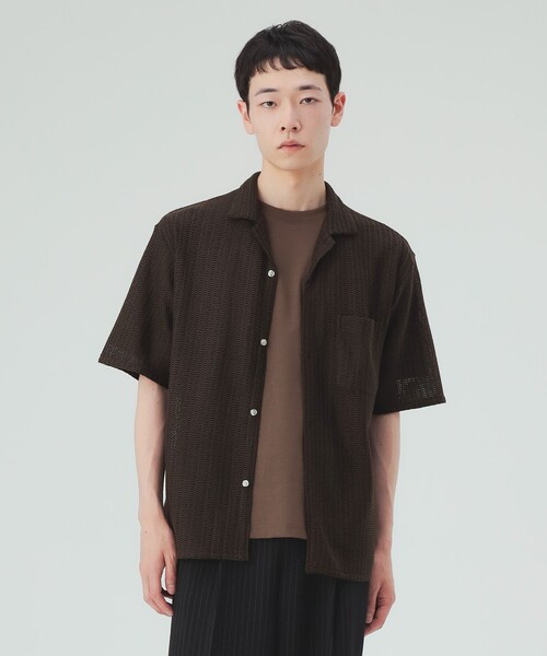 BEAMS HEART(ビームスハート)の「【8/6値下げ】メッシュレース オープンカラーシャツ(シャツ/ブラウス・メンズ・ブラウン/ブラック・SMALL/MEDIUM/LARGE)」の11枚目の写真